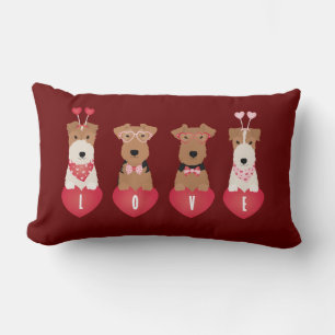 Valentine Welsh Wire Fox Terrier Dogs Lumbar Cushion