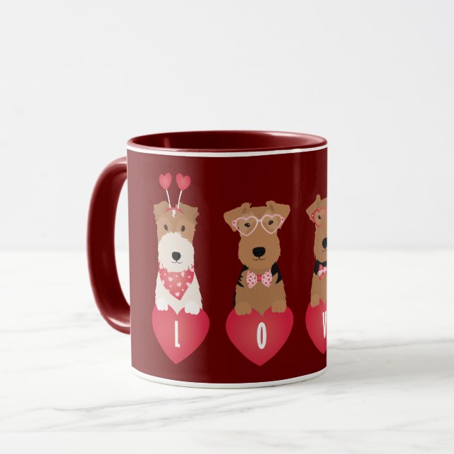 Valentine Welsh Wire Fox Terrier Dogs Mug (Front Left)
