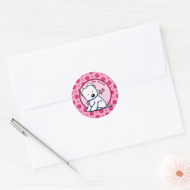 Valentine Westie Sticker (Envelope)