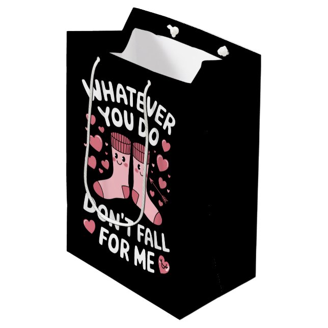 Valentine Whatever You Do Don't Fall For Me RN PCT Medium Gift Bag (Front Angled)