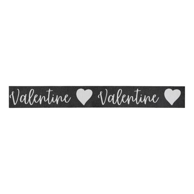 Valentine White Glitter Grosgrain Ribbon (Front)