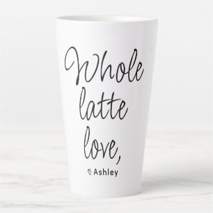 Valentine Whole Latte Love Black Script Latte Mug