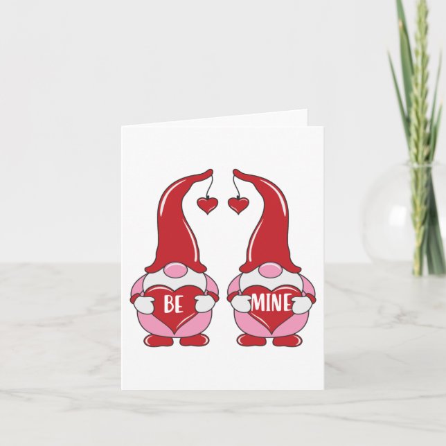 valentine wishcard Be Mine - Gnomes Card (Front)