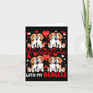 Valentine With My Beagles Couple Dogs Costume Owne Card