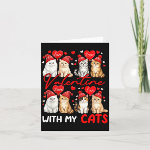 Valentine With My Cats Couple Cats Costume Owner F Card
