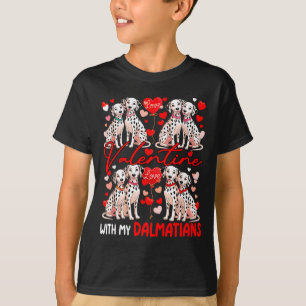 Valentine With My Dalmatians Couple Dogs Costume O T-Shirt
