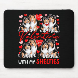 Valentine With My Shelties Couple Dogs Costume Own Mouse Pad
