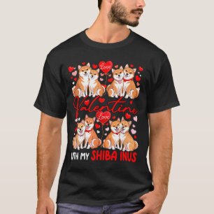 Valentine With My Shiba Inus Couple Dogs Costume O T-Shirt