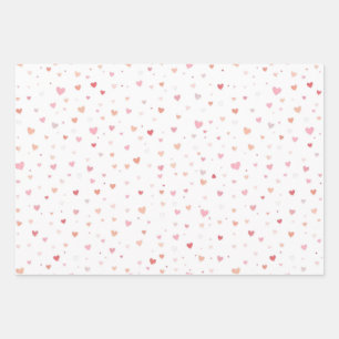  Valentine wrapping paper with red and pink heart