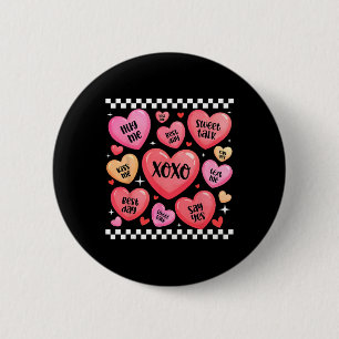 Valentine Xoxo Sweet Talk Hearts Hug Me Kiss Me 6 Cm Round Badge