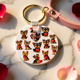Valentine Yorkshire Terrier Dog dog lovers Key Ring