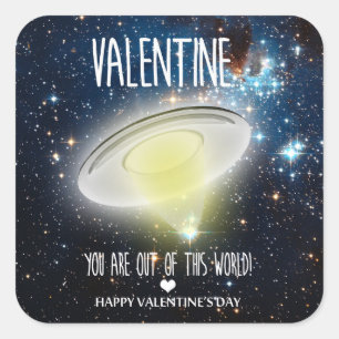 Valentine, you are out of this world! square sticker