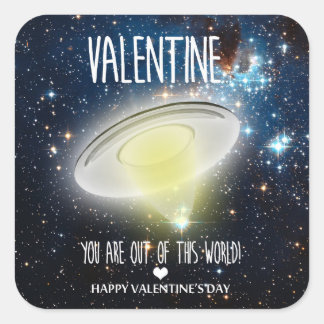Valentine, you are out of this world! square sticker