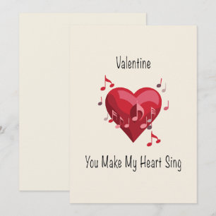 Valentine you make my heart sing postcard