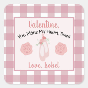 Valentine You Make My Heart Twirl   Square Sticker