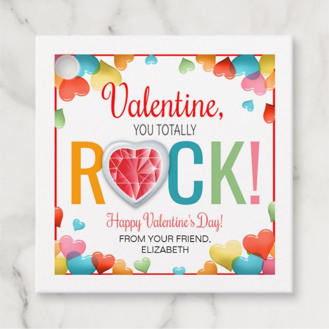 Valentine You Rock Gift Tag (Front)