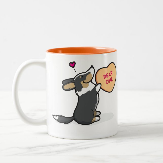 Valentine's 2015-Cardigan Corgi-Black Coffee Mug (Left)