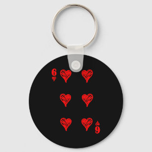 Valentines 6 7 6 Of Hearts Playing Cards Couples H Key Ring
