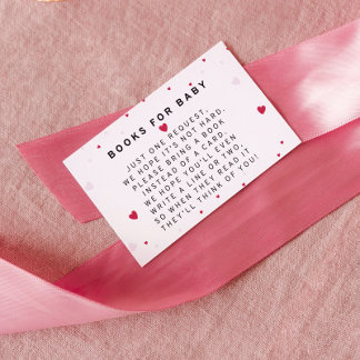 Valentine's Baby Shower - Book for Baby Enclosure Card