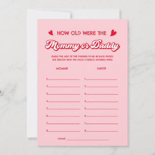 Valentines Baby Shower How Old Were They Game  Invitation