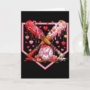 Valentines Baseball Boys Ice Cream Drip Heart Yout Card