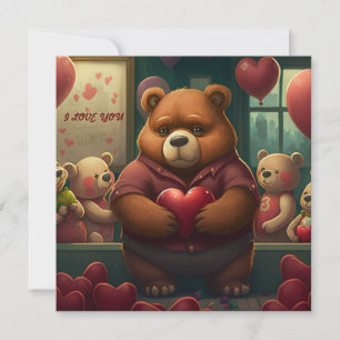 Valentine's bear cartoon