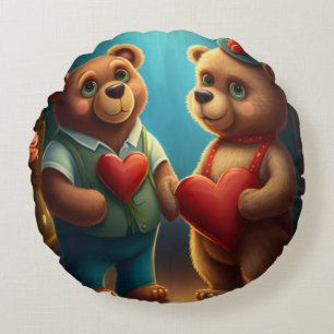 Valentine's bear cartoon custom pillow