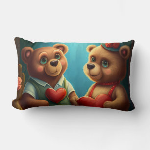 Valentine's bear cartoon custom pillow