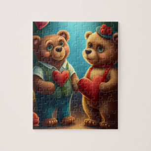 Valentine's bear cartoon  jigsaw puzzle