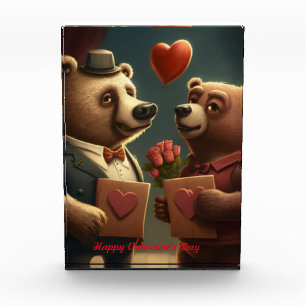 Valentine's bear cartoon photo block
