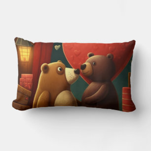 Valentine's bear cartoon pillow