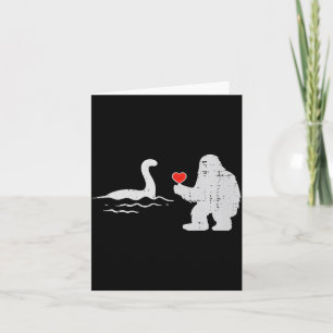 Valentines Bigfoot Heart Loch Ness Sasquatch Men W Card