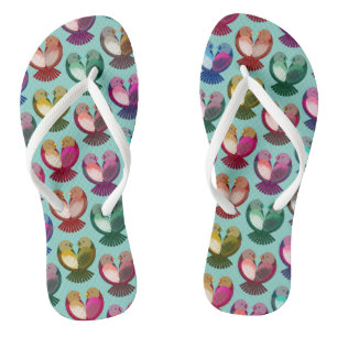 Valentine's birds in love jandals