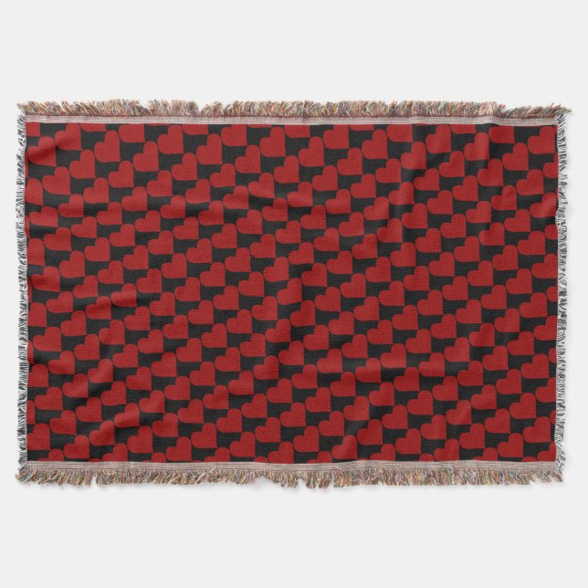 Valentine's Blanket Classic Hearts Throw Blanket (Front)
