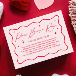 Valentines Bridal Shower Recipe Request Enclosure Card