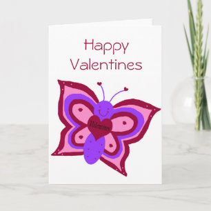 Valentines butterfly blank card