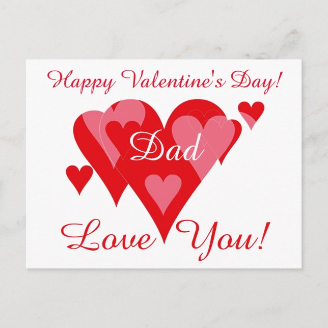 Valentines by Janz for Dad Love You Postcard (Front)