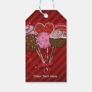 Valentine's Cake Pops Custom Birthday Party Favour Gift Tags