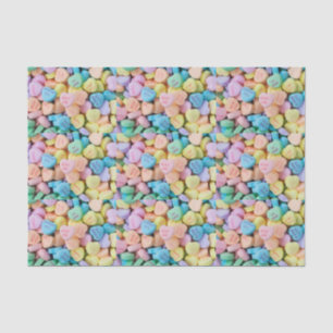 Valentine's candy conversation hearts tissue paper