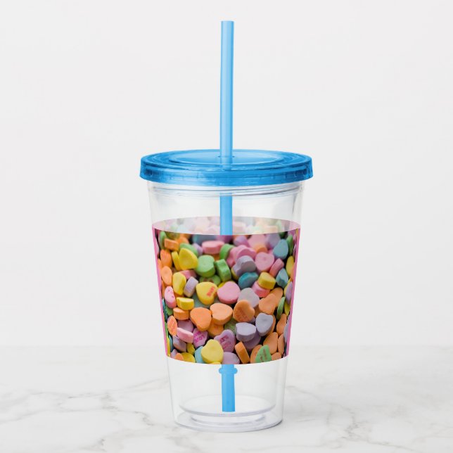 VALENTINE'S CANDY HEARTS  ACRYLIC TUMBLER (Front)