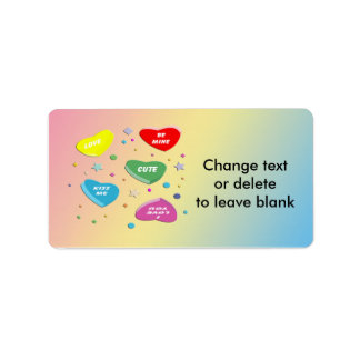 Valentine's Candy Hearts Address Label