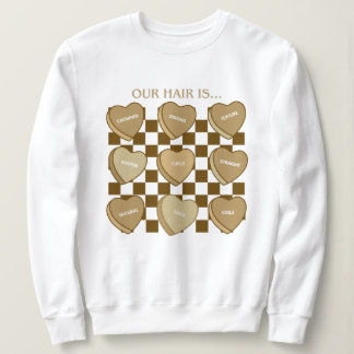 Valentine's Candy Hearts Black Hair Pullover