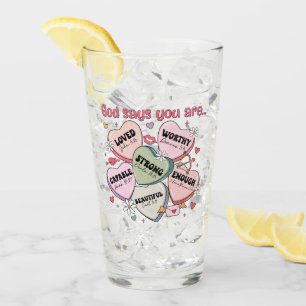 Valentine's Candy Hearts Christian Glass