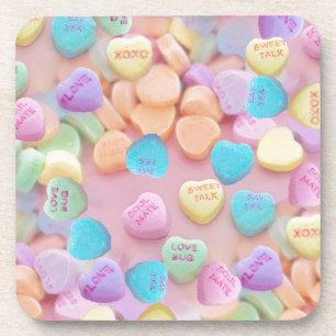 valentines candy hearts coaster