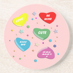 Valentine's Candy Hearts Coaster
