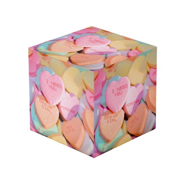 VALENTINE'S CANDY HEARTS CUBE (Front Angled)