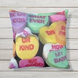 Valentine's candy hearts cushion