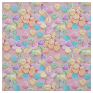 valentines candy hearts fabric