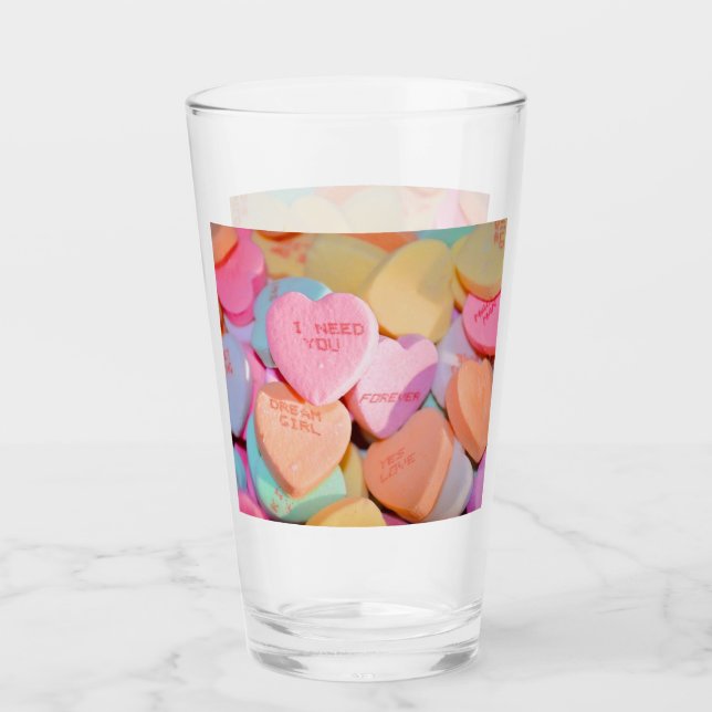 VALENTINE'S CANDY HEARTS  GLASS (Front)