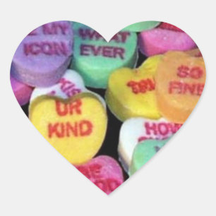 Valentine's candy hearts heart sticker